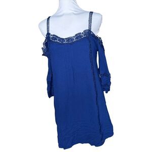 Altard State off shoulder cold shoulder blue dress Medium